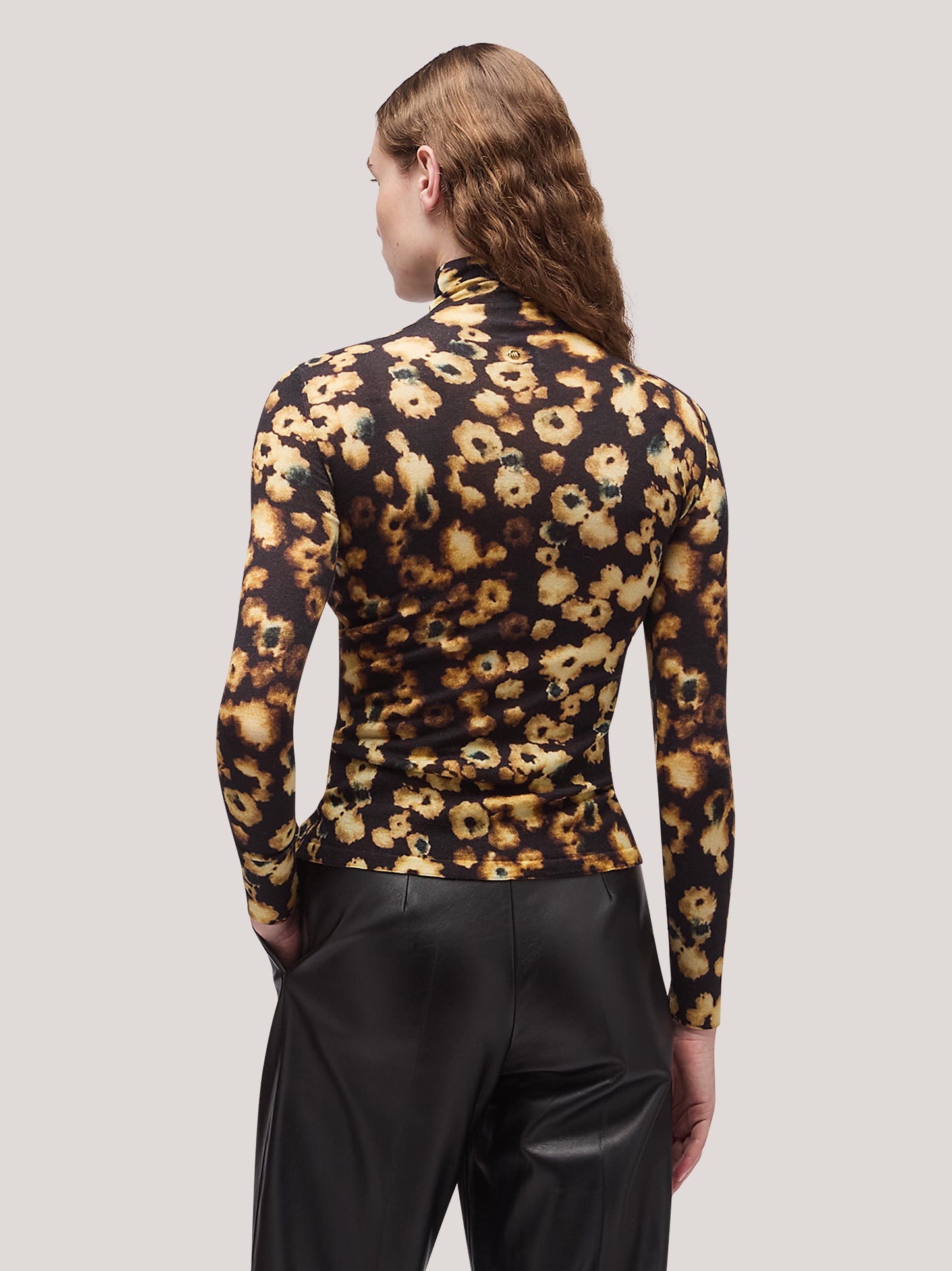 Maglia donna stampata collo alto manica lunga spotted print 250t52_fw25sp_217pri 68146715197766