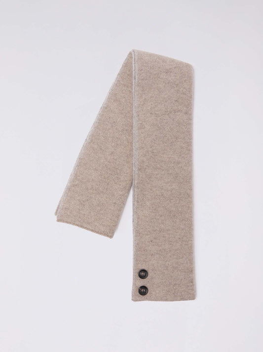 Sciarpa scaldacollo bicolore con asola e bottoni - Sciarpa scaldacollo bicolore con asola e bottoni alt - 002