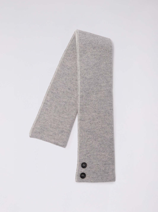 Sciarpa scaldacollo bicolore con asola e bottoni - Sciarpa scaldacollo bicolore con asola e bottoni alt - 002