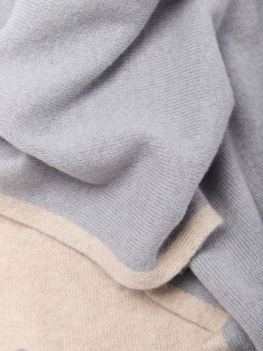 Sciarpa bicolore reversibile con bordi a contrasto - Sciarpa bicolore reversibile con bordi a contrasto alt - 002