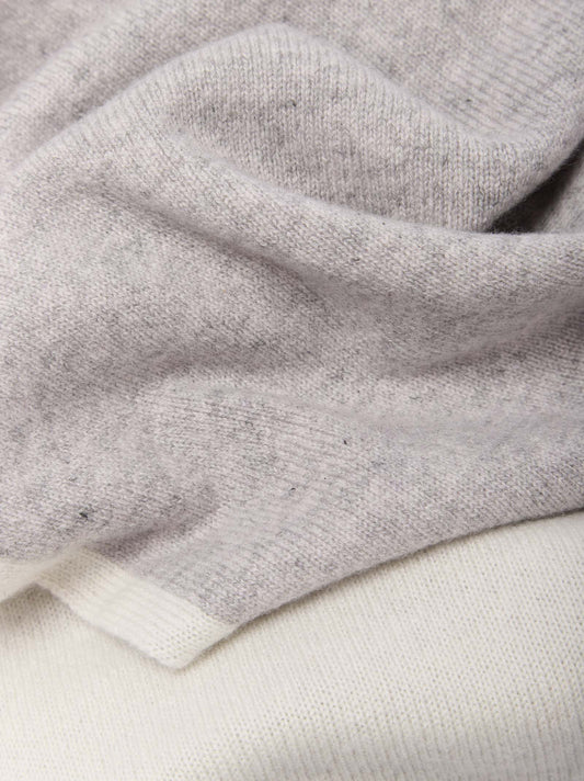 Sciarpa bicolore reversibile con bordi a contrasto - Sciarpa bicolore reversibile con bordi a contrasto alt - 002