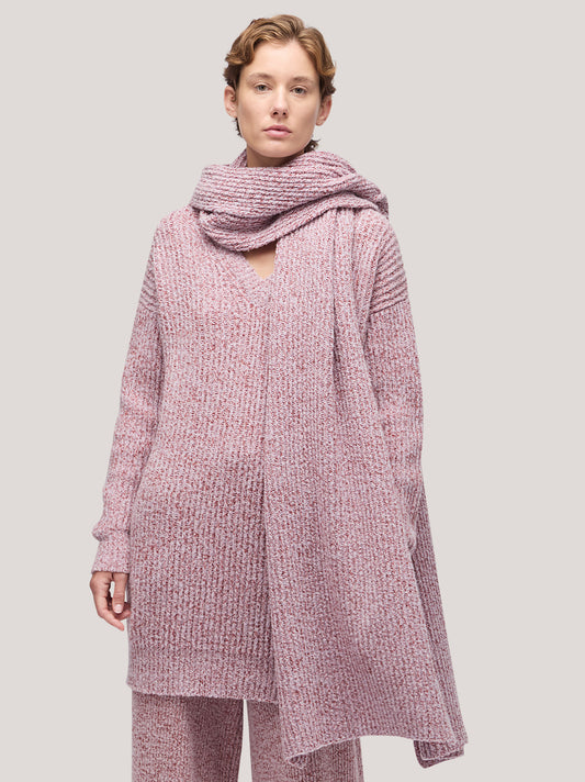 Sciarpa ampia a coste, mousse lilla /rame 25k383_fw259a_299lir