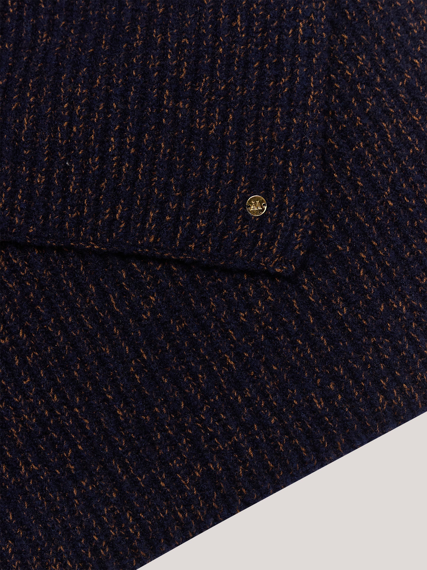 Sciarpa ampia a coste, mousse navy /caramel cafe 25k383_fw259a_u01nac 69566553391430