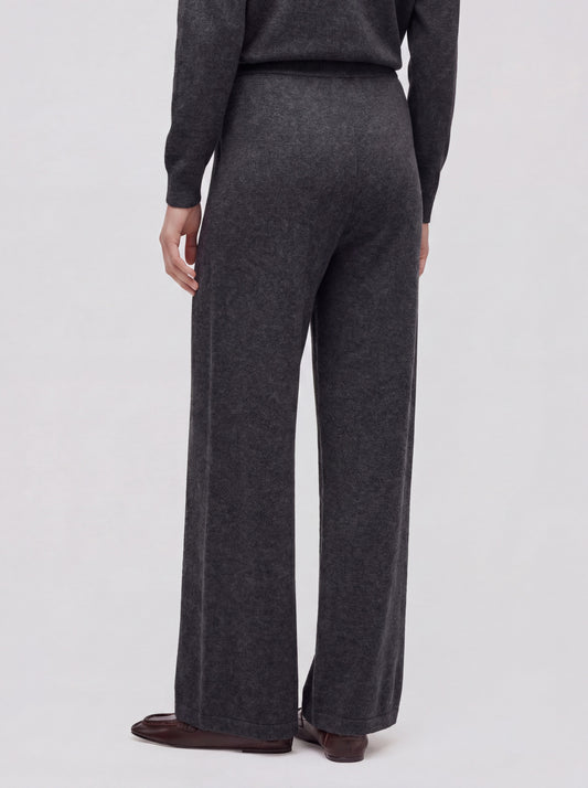 Minimal cashmere palazzo trousers, sweatshirt stitch - Minimal cashmere palazzo trousers, sweatshirt stitch alt - 002