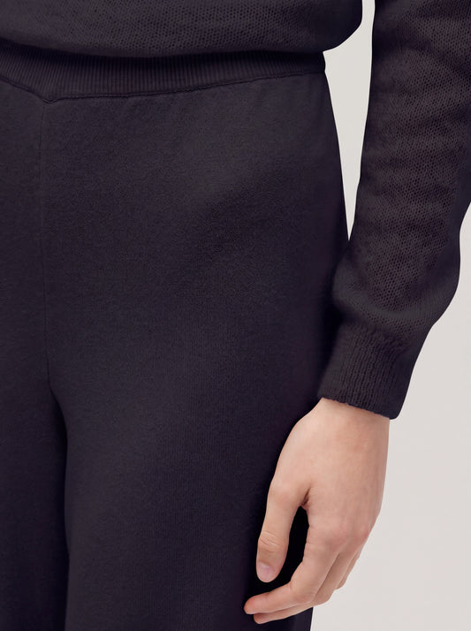 Minimal cashmere palazzo trousers, sweatshirt stitch - Minimal cashmere palazzo trousers, sweatshirt stitch alt - 002