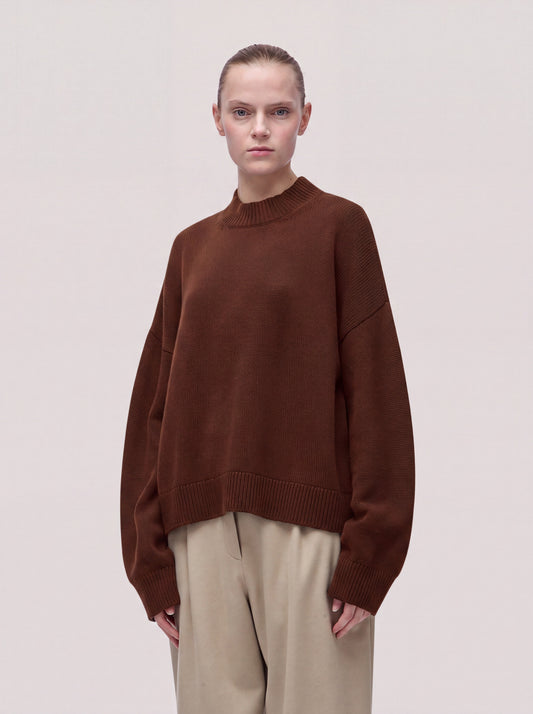 Maglia girocollo in Essential Cashmere - Maglia girocollo in Essential Cashmere alt - 002