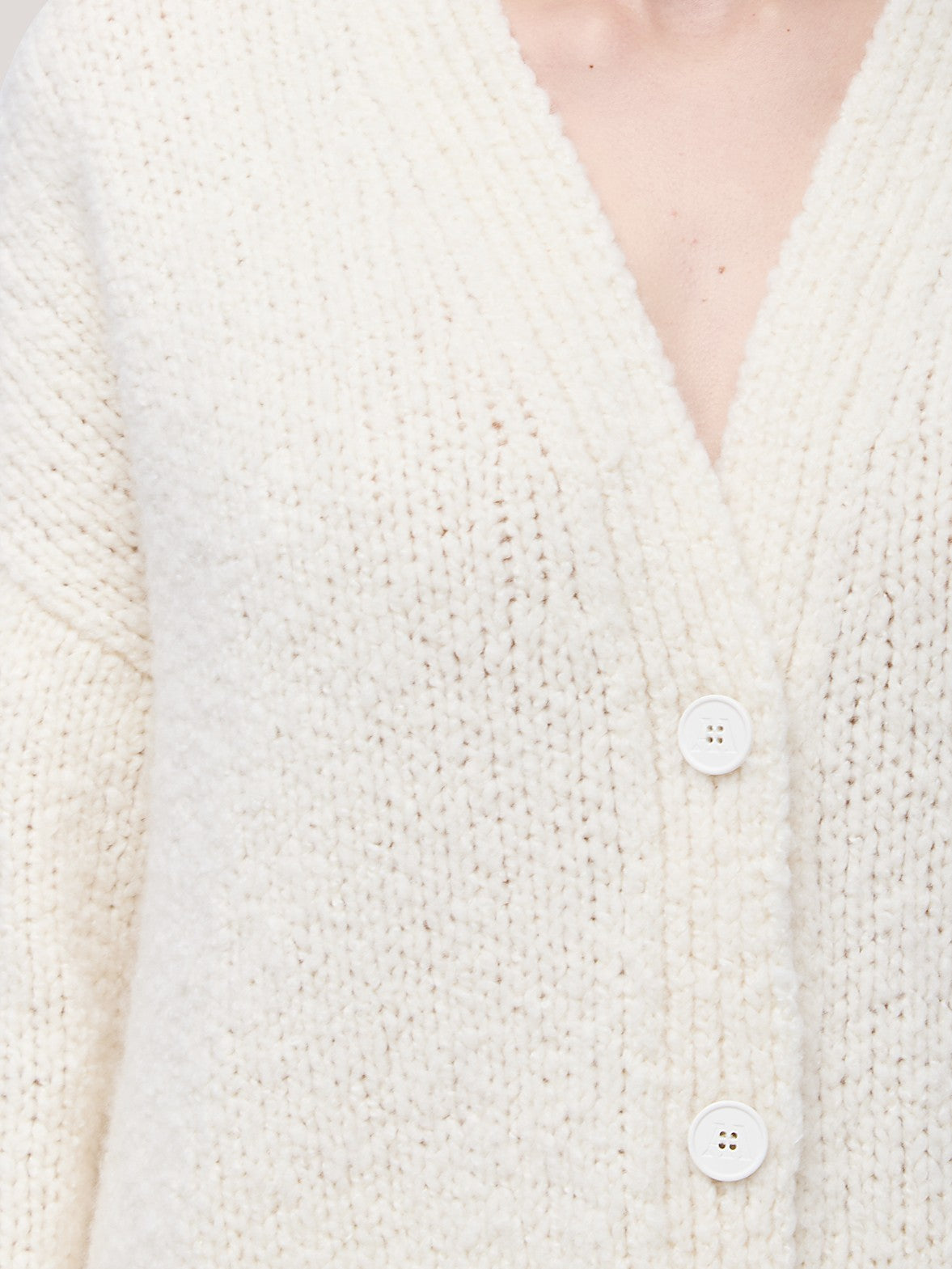 Cardigan con tasche in Cocooning cashmere bianco 260b02_fw26-2_217bia 74729942614342