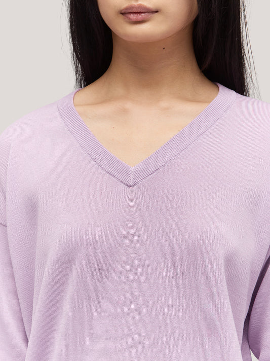 Maglia scollo V manica lunga - Maglia scollo V manica lunga alt - 002
