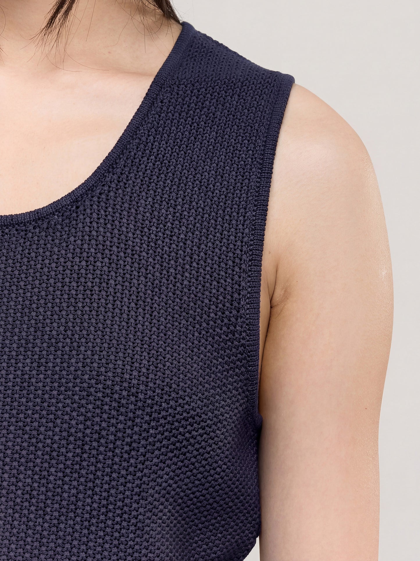 Maglia smanicata paricollo in cotone, punro riso blu navy 260u50_ss262b_u01blu 71522482225478