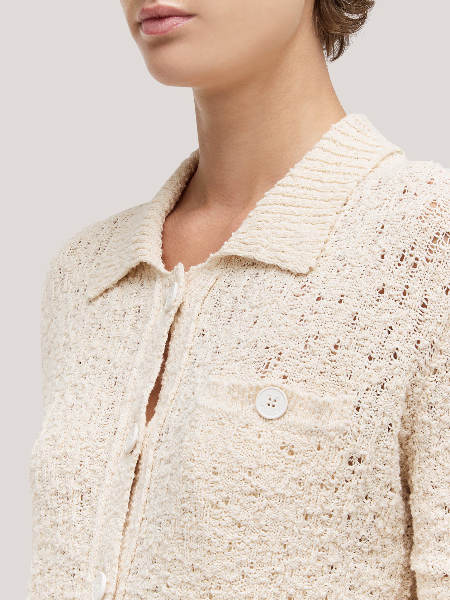 Maglia giacchina in punto pizzo panna 260w30_ss262a_486pan 72836136796486