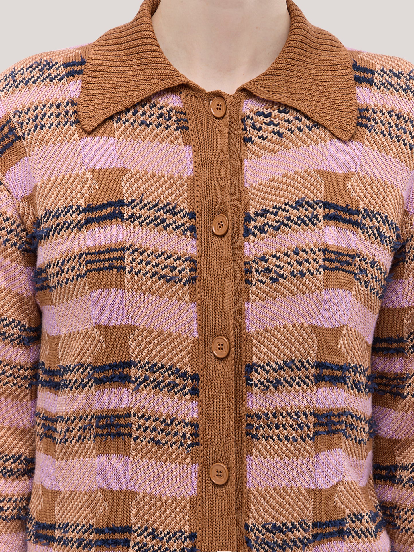 Shirt-style knit with pockets earthenware 260w83_ss263a_j73ter 72836536336710