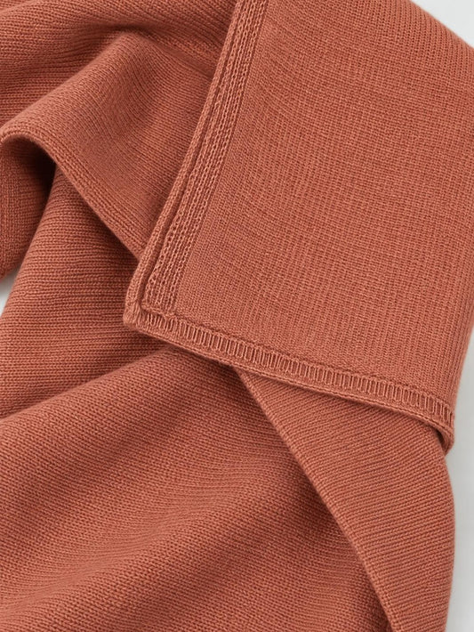 Sciarpa stola in puro cashmere a maglia rasata - Sciarpa stola in puro cashmere a maglia rasata alt - 002