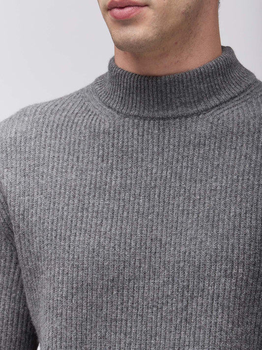 Men's english rib mock neck sweater - Men's english rib mock neck sweater alt - 002