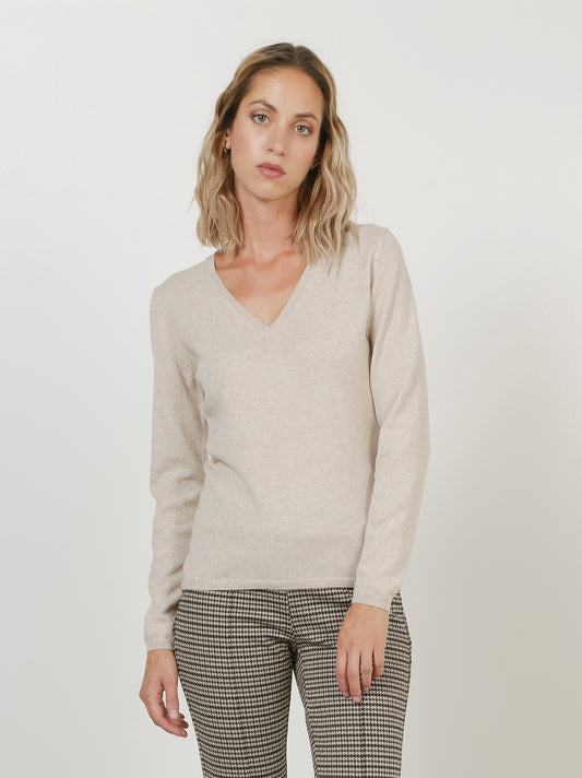 Cashmere V-neck sweater cremino mel 550782_rcapi_908908
