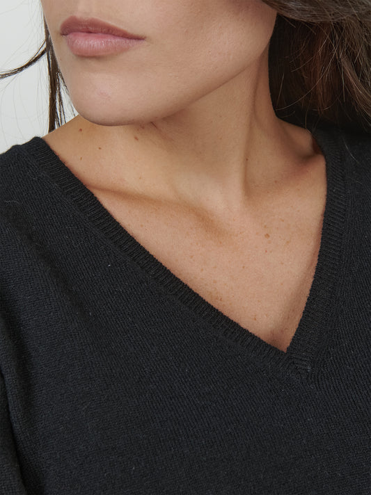 Cashmere V-neck sweater - Cashmere V-neck sweater alt - 002