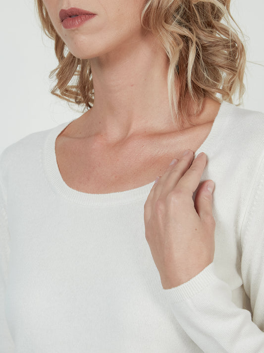 Wide-neck cashmere sweater - Wide-neck cashmere sweater alt - 002