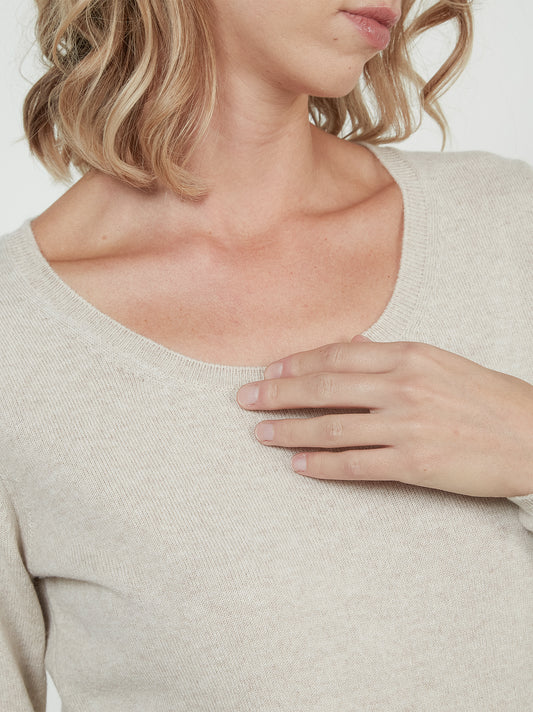 Wide-neck cashmere sweater - Wide-neck cashmere sweater alt - 002