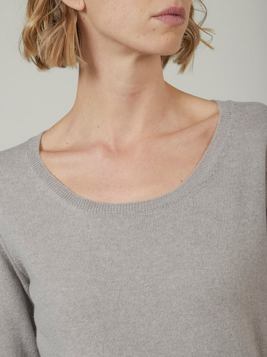Wide-neck cashmere sweater - Wide-neck cashmere sweater alt - 002