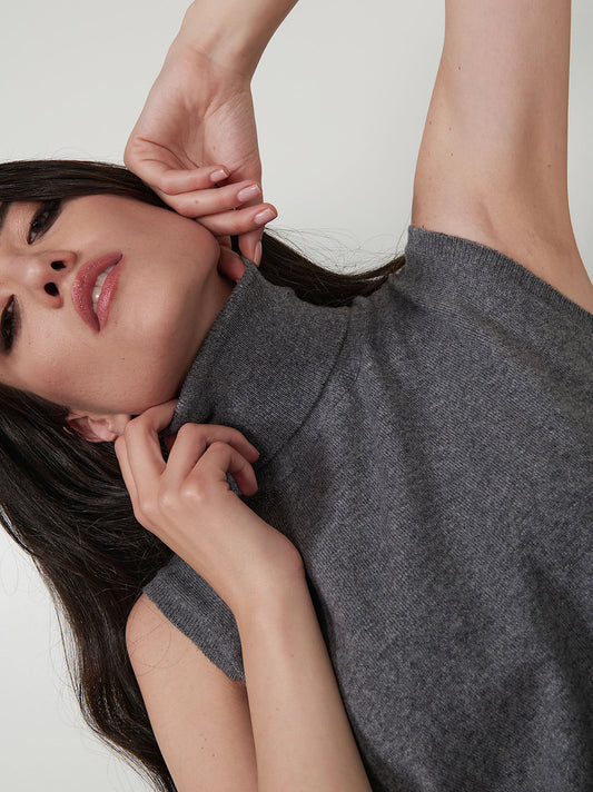 Cashmere turtleneck top - Cashmere turtleneck top alt - 002