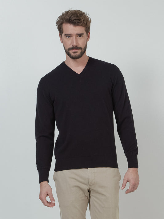Cashmere V-neck sweater nero 55k071_rcapi_096096