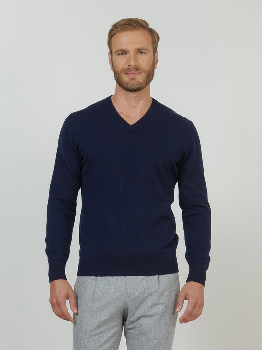 Cashmere V-neck sweater notte 55k071_rcapi_064064