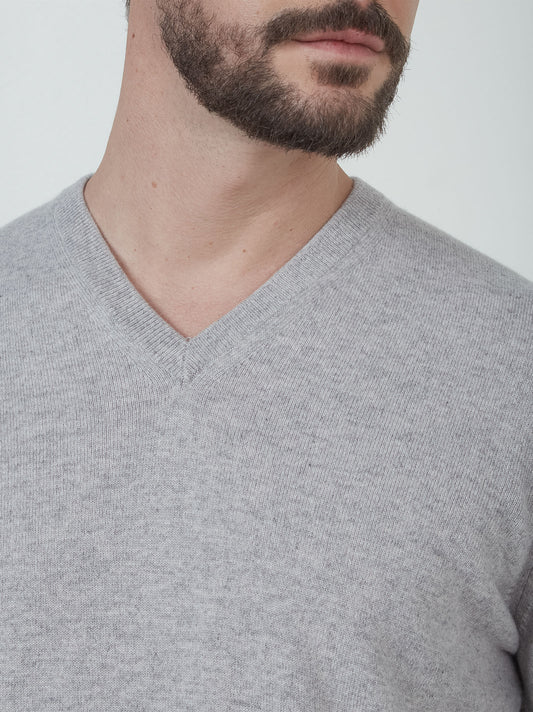 Cashmere V-neck sweater - Cashmere V-neck sweater alt - 002