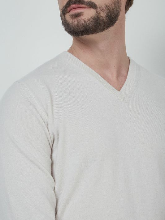 Cashmere V-neck sweater - Cashmere V-neck sweater alt - 002