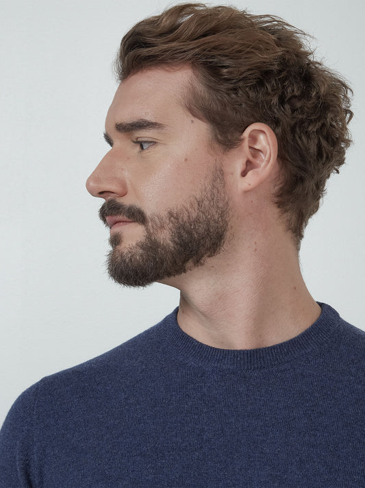 Men's crewneck cashmere sweater - Men's crewneck cashmere sweater alt - 002