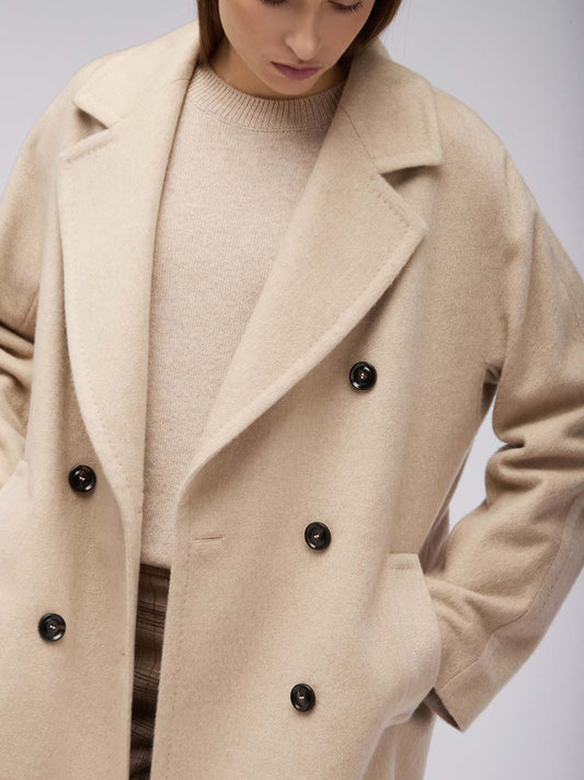 Cappotto doppio petto da donna over in cashmere - Cappotto doppio petto da donna over in cashmere alt - 002