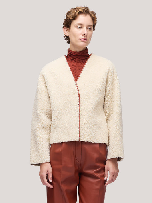 Giacca donna crop in montone - Giacca donna crop in montone alt - 002