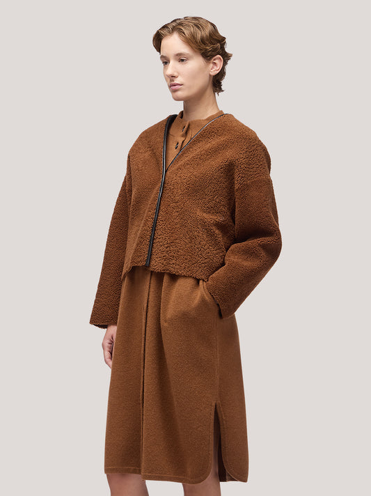 Giacca donna crop in montone - Giacca donna crop in montone alt - 002