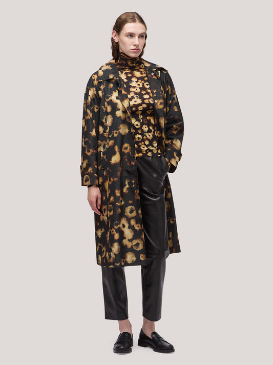 Trench donna con collo polo e tasche sui fianchi spotted print cpa078_f2517a_pr0001
