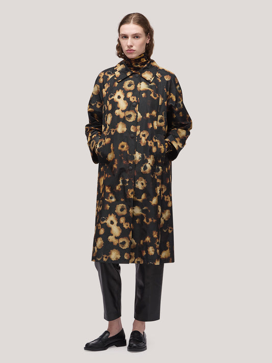 Trench donna con collo polo e tasche sui fianchi - Trench donna con collo polo e tasche sui fianchi alt - 002