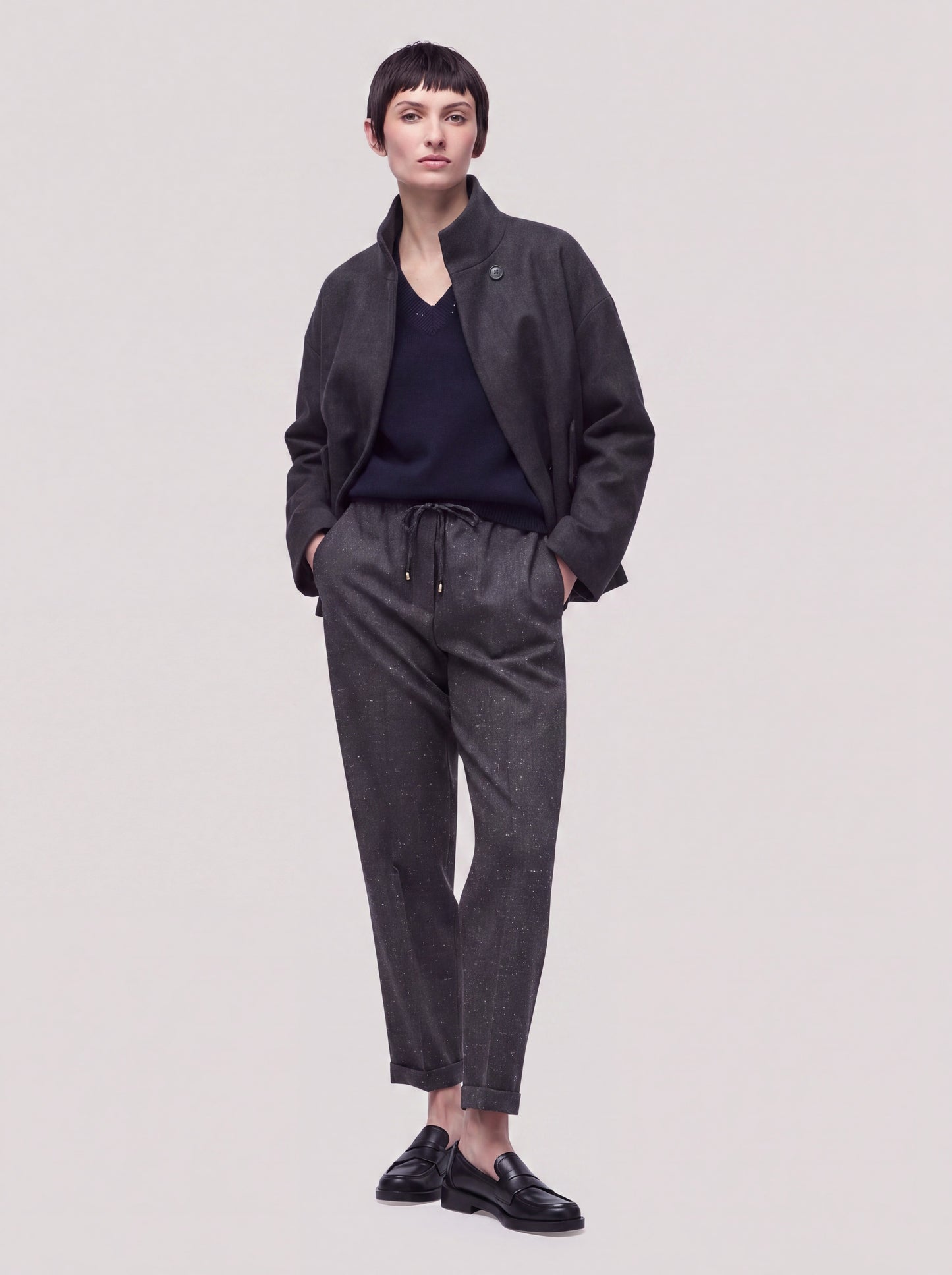 Wool-cashmere egg-shape cocoon coat anthracite cpa115_t28 n_f26-28_tantra 75936302235974