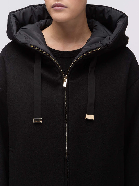 Bomber full zip con cappuccio - Bomber full zip con cappuccio alt - 002