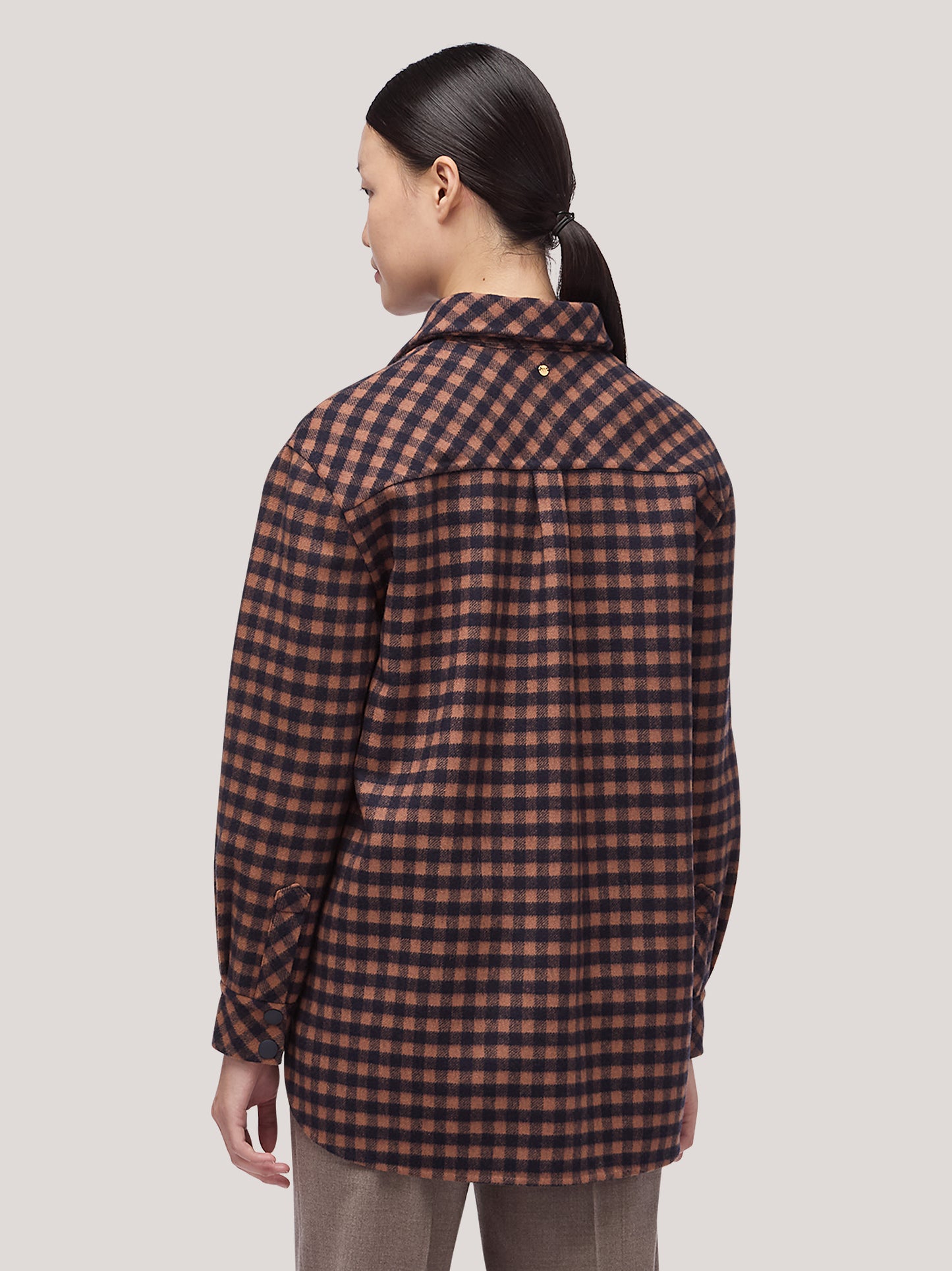 Giacca donna camicia reversibile in vichy double nero/bianco gam043_f2512a_bw0001 68145432756550