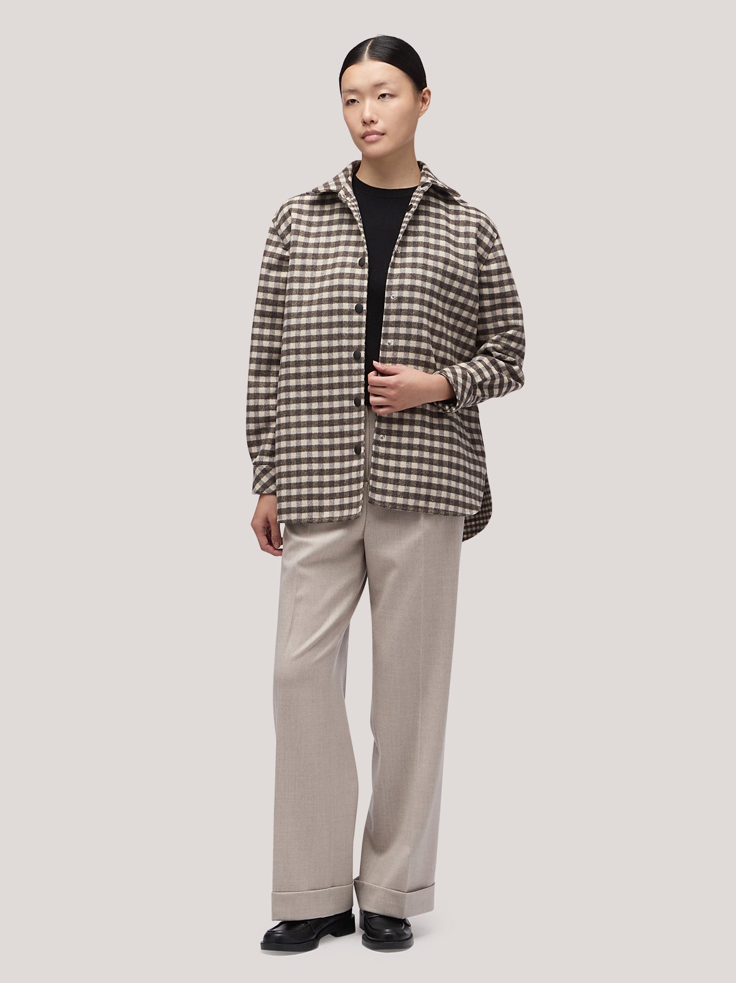 Giacca donna camicia reversibile in vichy double navy/tabacco gam043_f2512a_nt0001 68145423745350