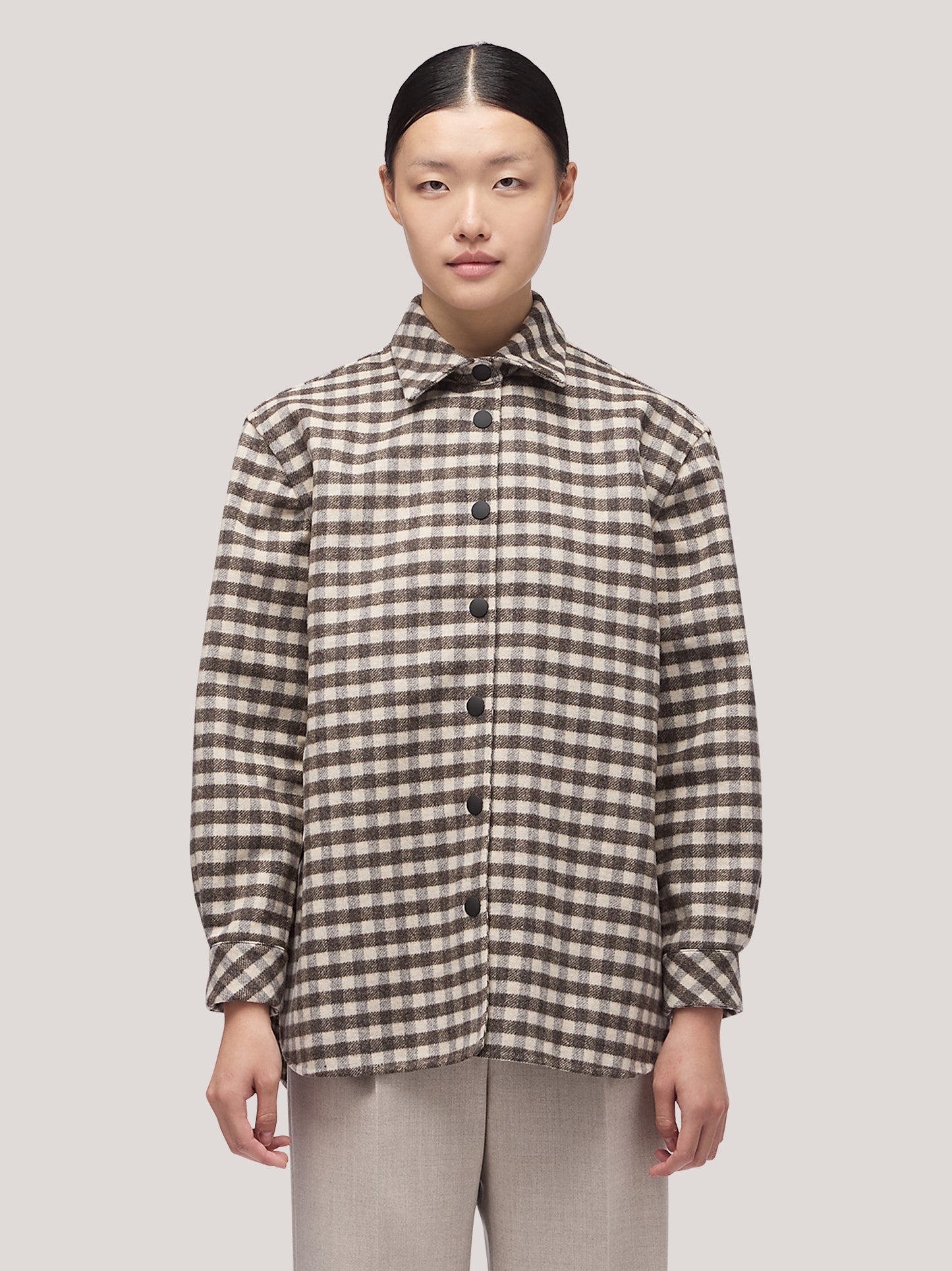 Giacca donna camicia reversibile in vichy double navy/tabacco gam043_f2512a_nt0001 68145423778118