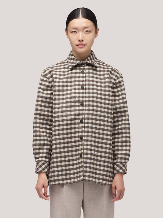 Giacca donna camicia reversibile in vichy double - Giacca donna camicia reversibile in vichy double alt - 002