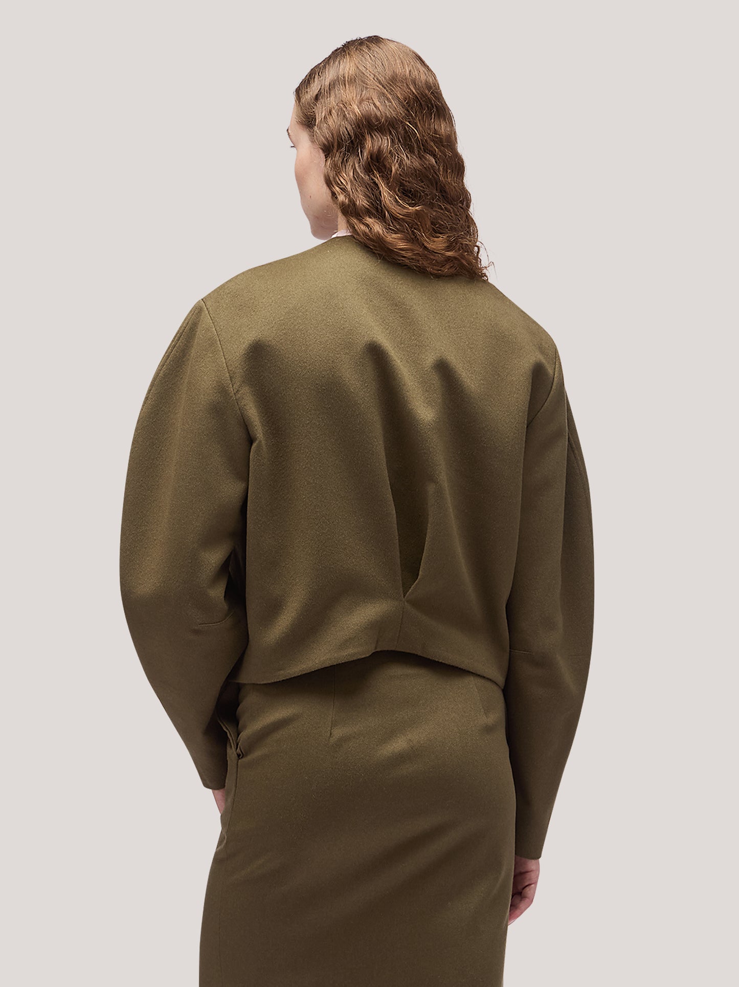 Giacca donna crop in flanella militare gam045_f2513a_mi0001 68145415258438
