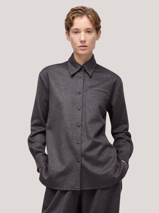 Giacca/camicia donna oversize in flanella - Giacca/camicia donna oversize in flanella alt - 002