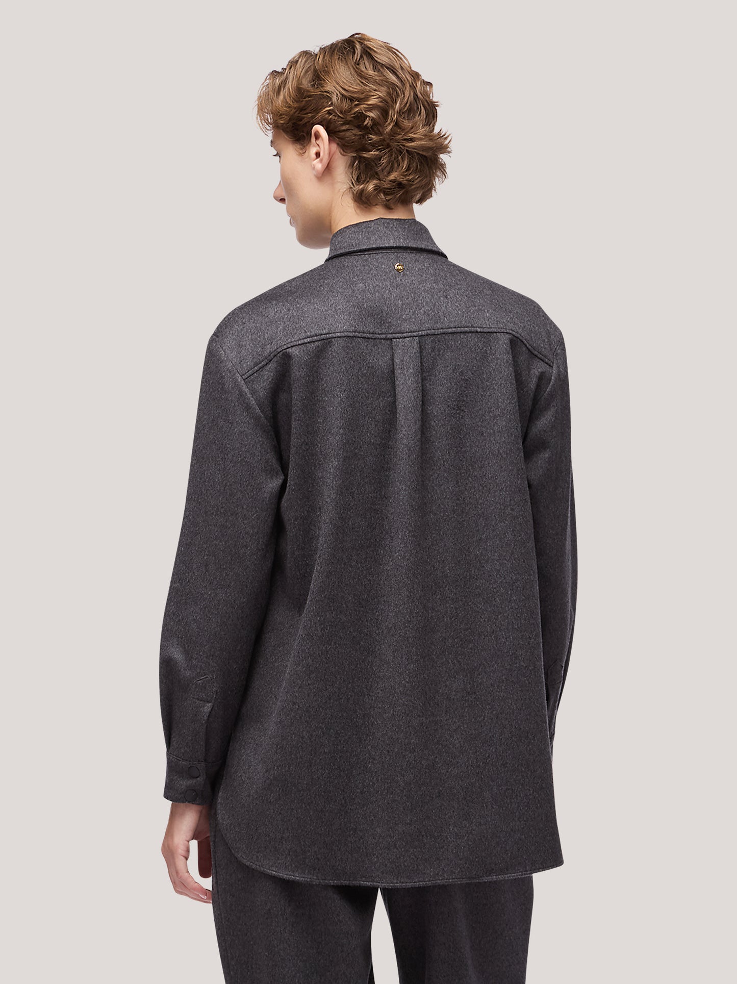 Giacca/camicia donna oversize in flanella antracite gam046_f2513a_an0001 68145384882502