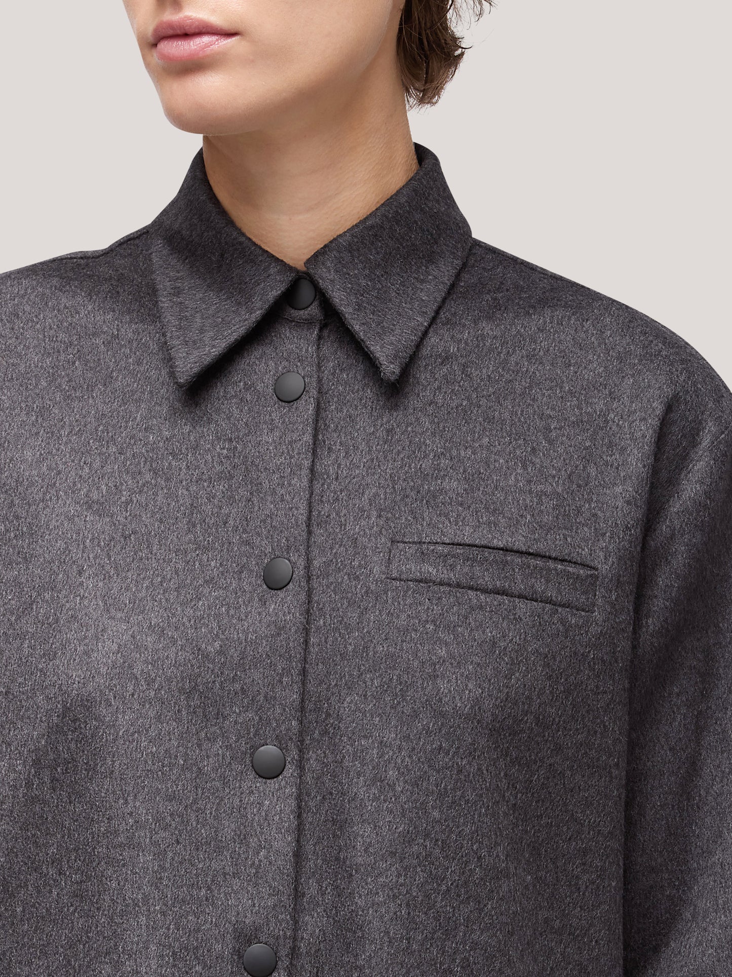 Giacca/camicia donna oversize in flanella antracite gam046_f2513a_an0001 68145384915270