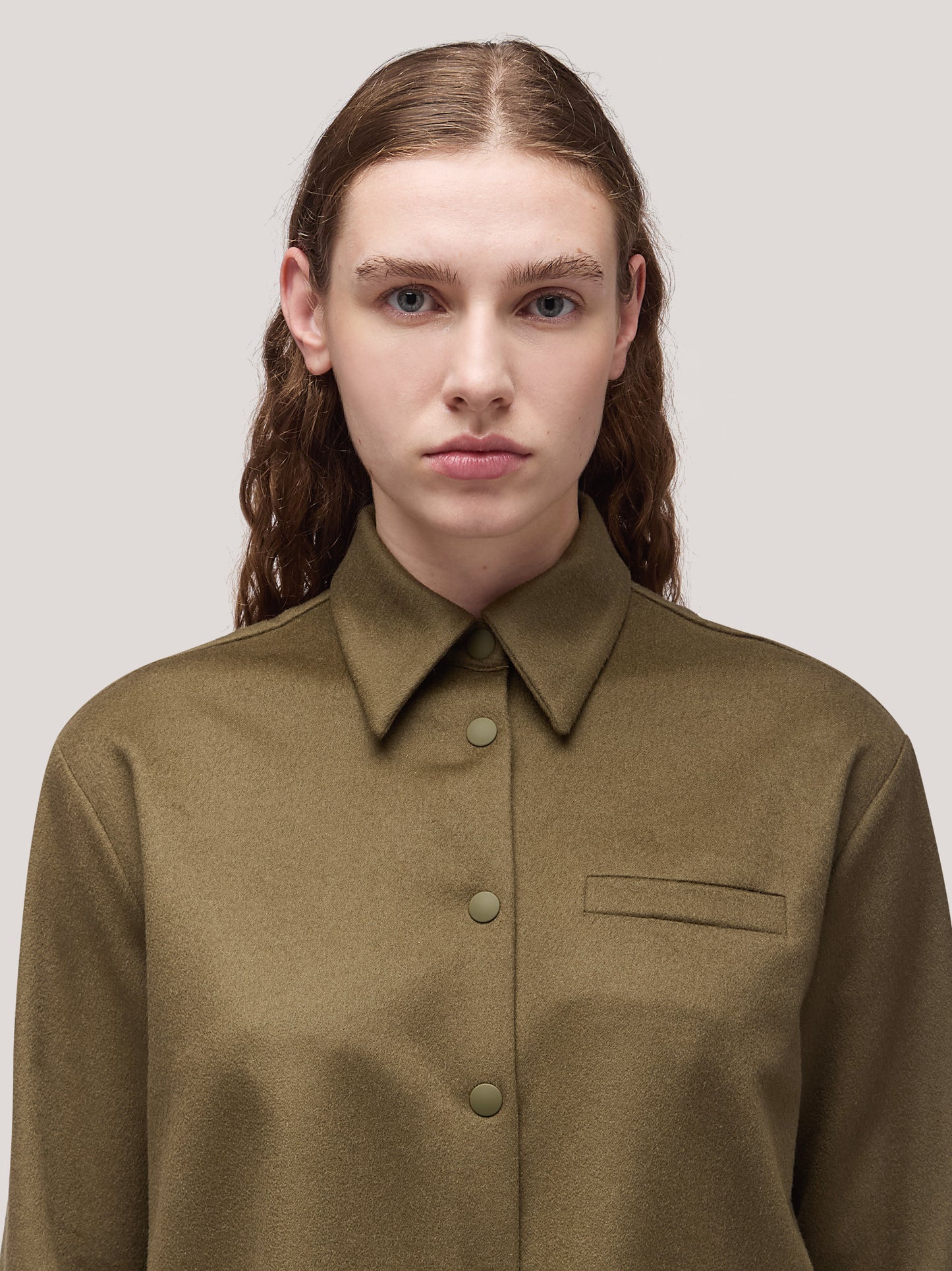 Giacca/camicia donna oversize in flanella militare gam046_f2513a_mi0001 68145364369734