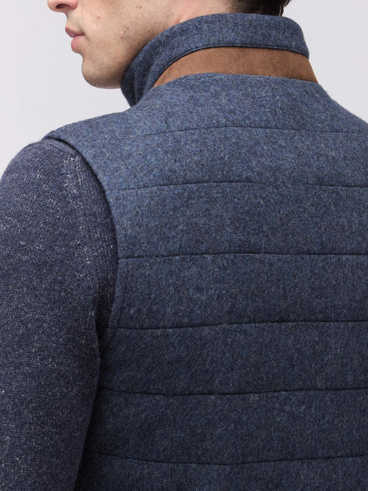 Gilet da uomo trapuntato in lana cashmere - Gilet da uomo trapuntato in lana cashmere alt - 002