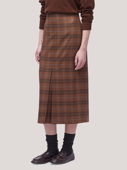 Shirt dress in Glen check flannel - Shirt dress in Glen check flannel alt - 002