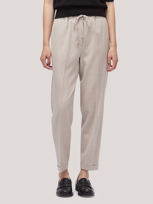 Pantalone donna in flanella con coulisse - Pantalone donna in flanella con coulisse alt - 002