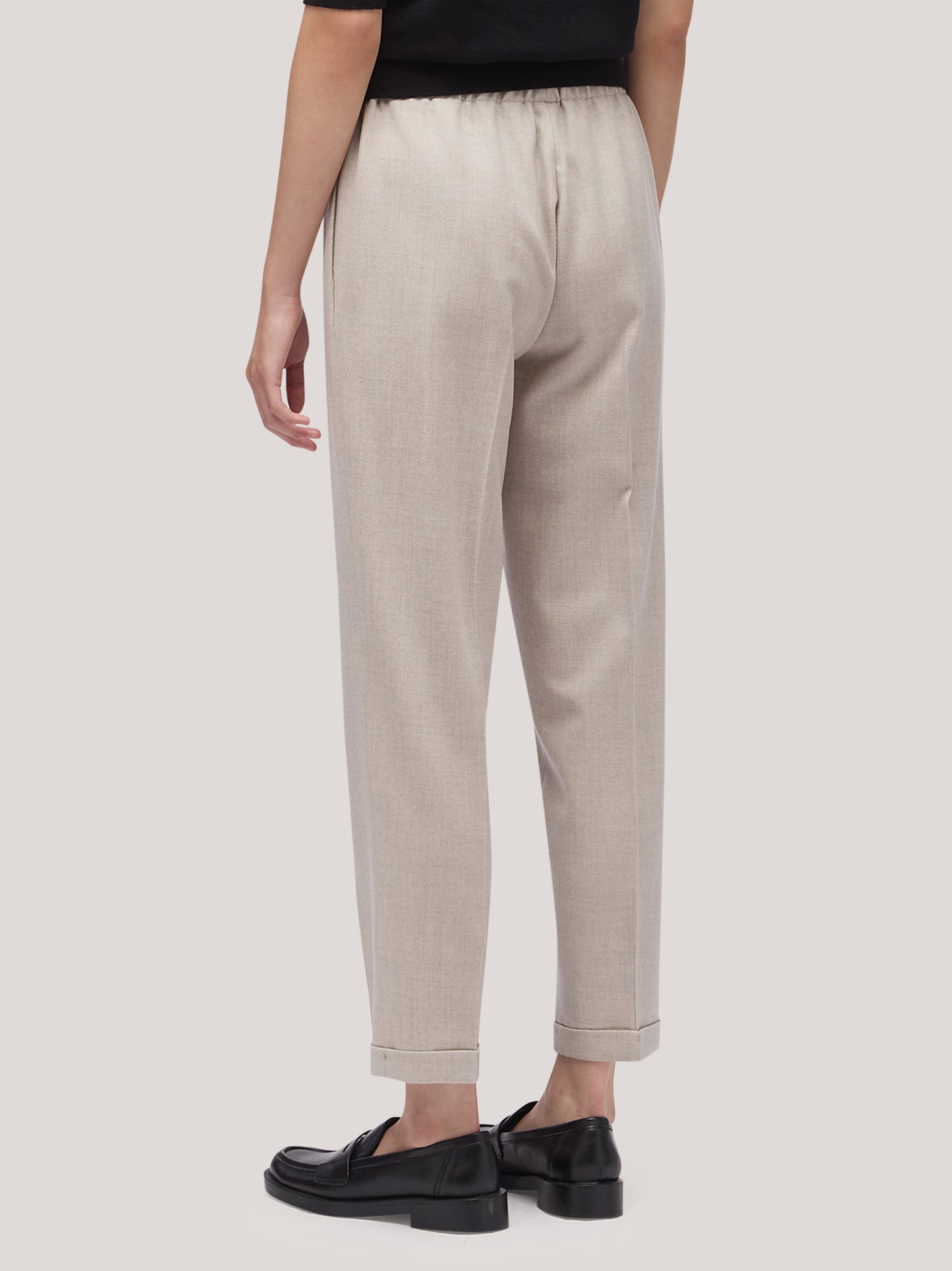 Pantalone donna in flanella con coulisse gesso pam001_25_f2519a_ges001 68144983441734