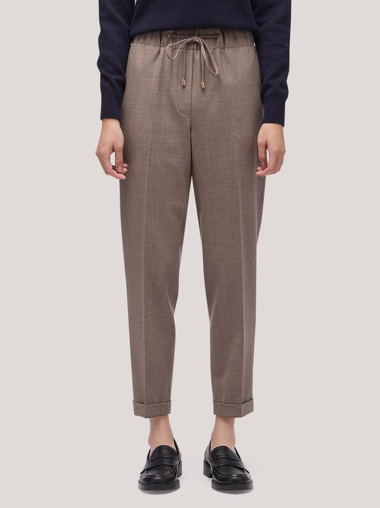Pantalone donna in flanella con coulisse - Pantalone donna in flanella con coulisse alt - 002
