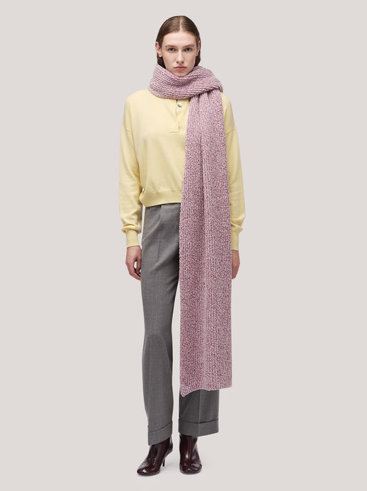Pantalone donna in flanella a palazzo con risvolto perla pam184_f2519a_per001